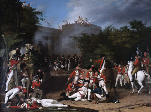 Death of Colonel Moorhouse at the Storming of the Pettah Gate of Bangalore